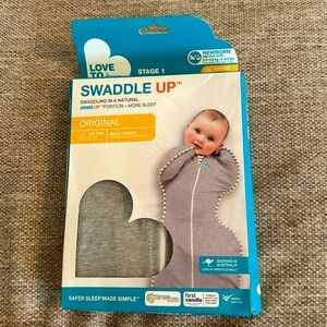 Love To Dream Original, 1.0 Tog, Gray, Stage 1 Swaddle, Size Newborn